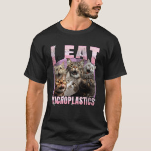 Camiseta Eu Como Microplásticos Gato Engraçado Meme DIY
