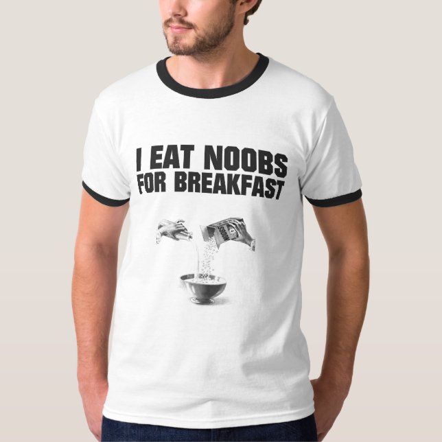 Camiseta Eu como Noobs para a bacia de cereal do pequeno (Frente)