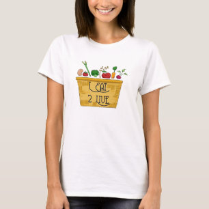 Camiseta Eu Como para Viver Camisa-T