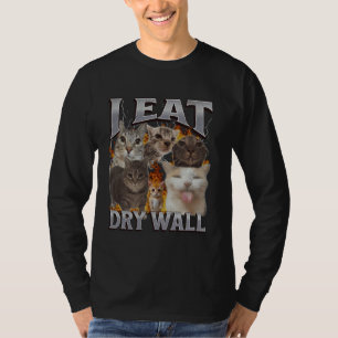 Camiseta Eu Como Parede Seca Gato Engraçado Meme Bootleg Gr