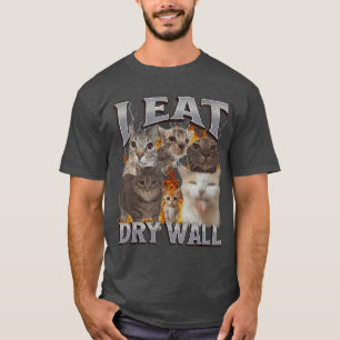 Camiseta Eu Como Parede Seca Gato Engraçado Meme Bootleg Ho