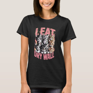 Camiseta Eu Como Parede Seca Gatos Divertidos Amantes Sarcá