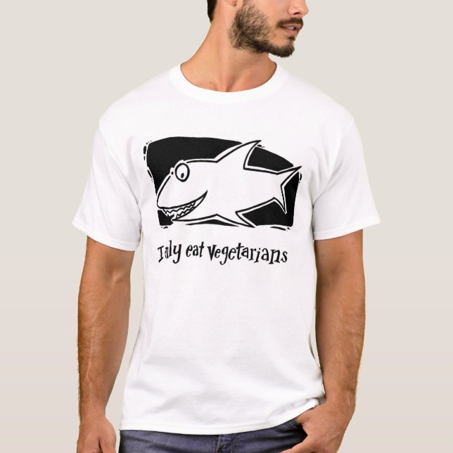Camiseta Eu como somente vegetarianos (Frente)