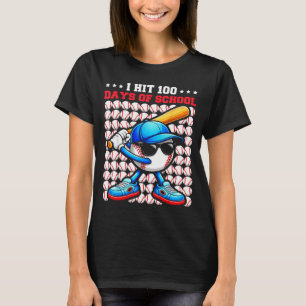Camiseta Eu Completei 100 Dias De Escola Jogador De Beisebo