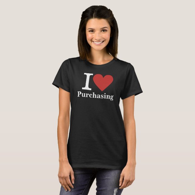 Camiseta Eu ❤️ comprando para funcionários mulheres PERSONA (Frente Completa)