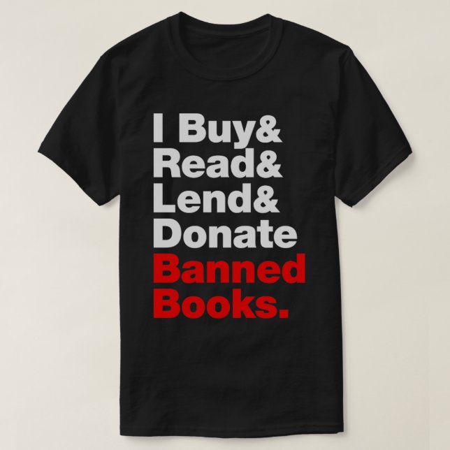 Camiseta Eu Comprar e leio e empresto e doo livros proibido (Frente do Design)