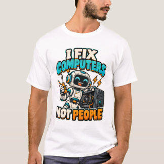 Camiseta Eu Concerto Computadores Não Pessoas Robô de Repar