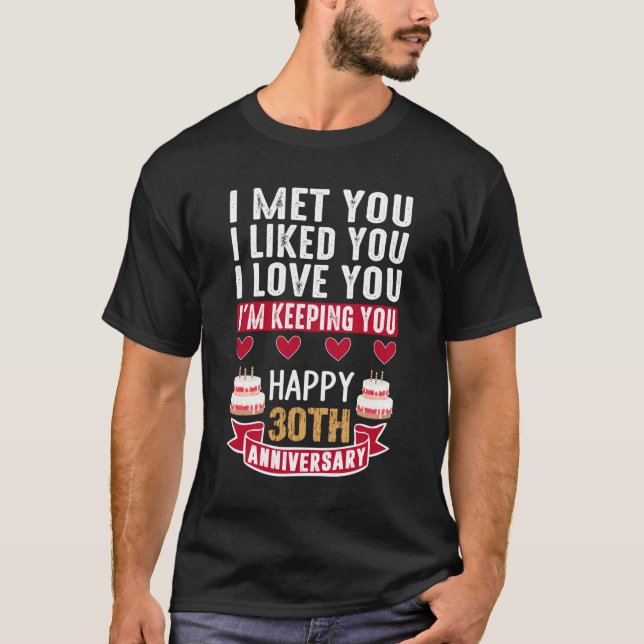 Camiseta Eu Conheci Você Feliz casal De Casamento De 30 (Frente)