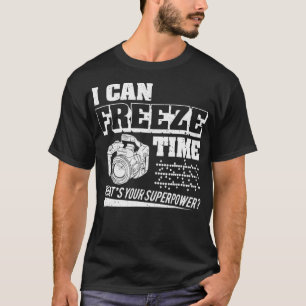 Camiseta Eu Consigo Congelar Fotografia do Tempo Mulheres E