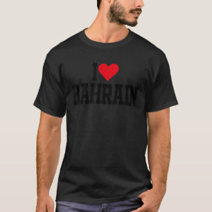 Camiseta Eu coração Bahrein com coração vermelho eu amo Bah