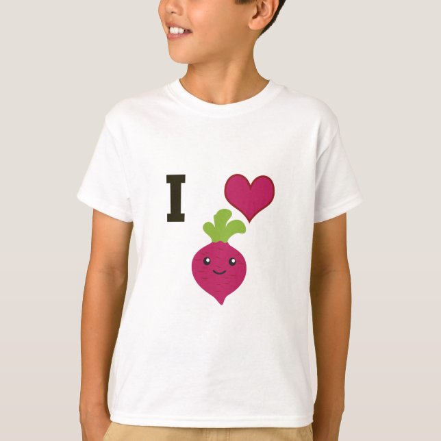 Camiseta Eu coração beterraba (Frente)