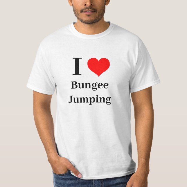 Camiseta Eu coração Bungee Jumping (Frente)