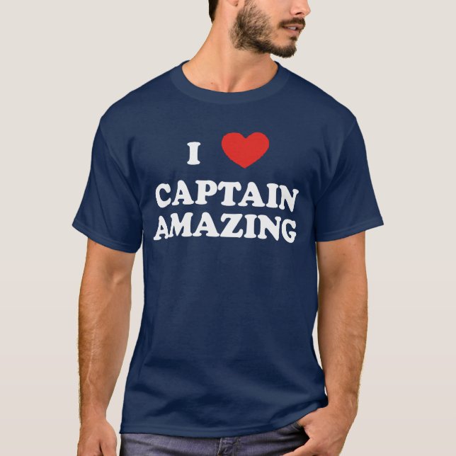 Camiseta Eu (coração) Captain Surpreendente Escuro Tshirt (Frente)