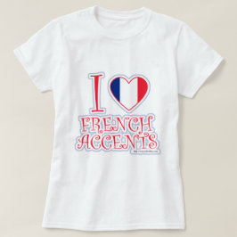 Camiseta Eu coração francês sotaque divertido