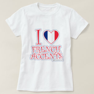 Camiseta Eu coração francês sotaque divertido