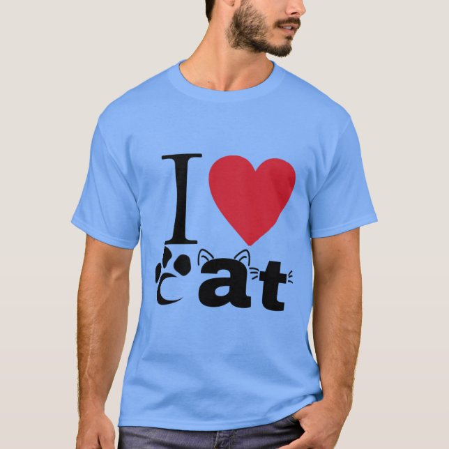 Camiseta Eu coração gato (Frente)