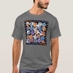 Camiseta Eu Coração Gatos! Colagem
