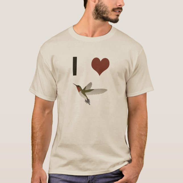 Camiseta Eu coração Hummingbird (Frente)