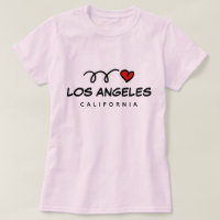 Eu coração Los Angeles California t shirt para mul
