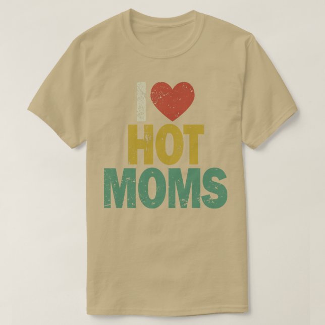 Camiseta Eu coração Mães quentes (Frente do Design)