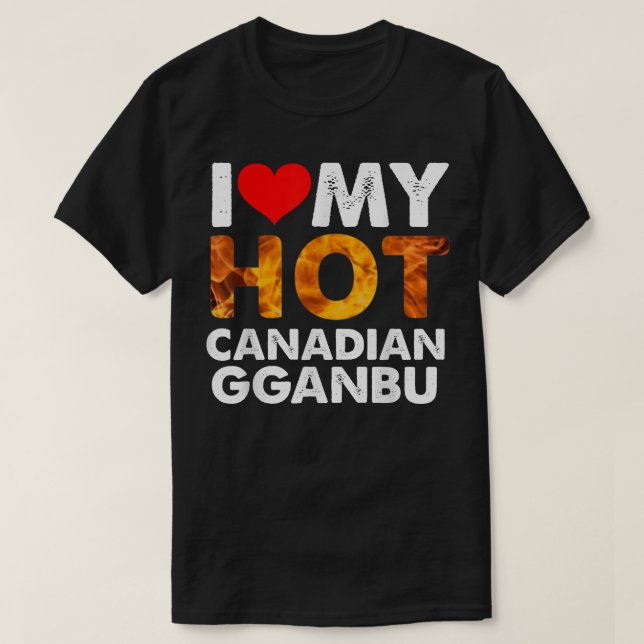 Camiseta Eu coração meu ganbu canadense quente para amigos  (Frente do Design)