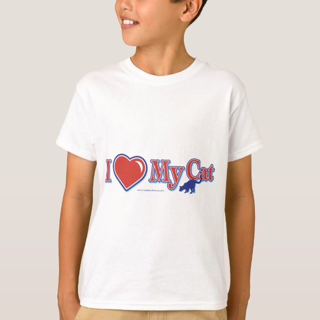 Camiseta Eu coração meu gato (Frente)