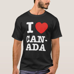 Camiseta Eu coração o Canadá os canadenses amam