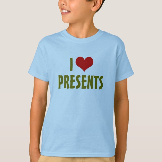 Camiseta Eu [coração] Presentes (Frente)