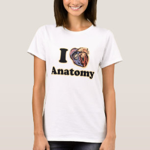 Camiseta Eu coração professor de Geek de Ciência da Anatomi