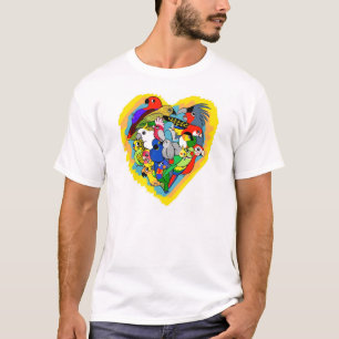 Camiseta Eu coração repito mecanicamente desenhos animado