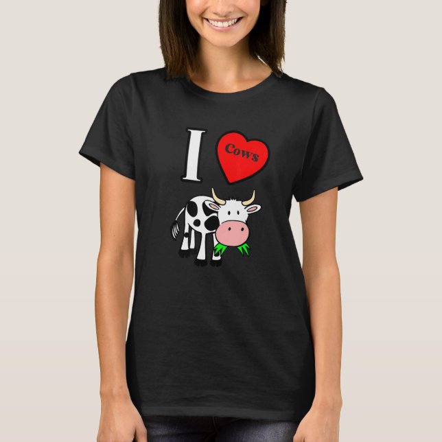 Camiseta Eu coração vacas que amo vacas (Frente)