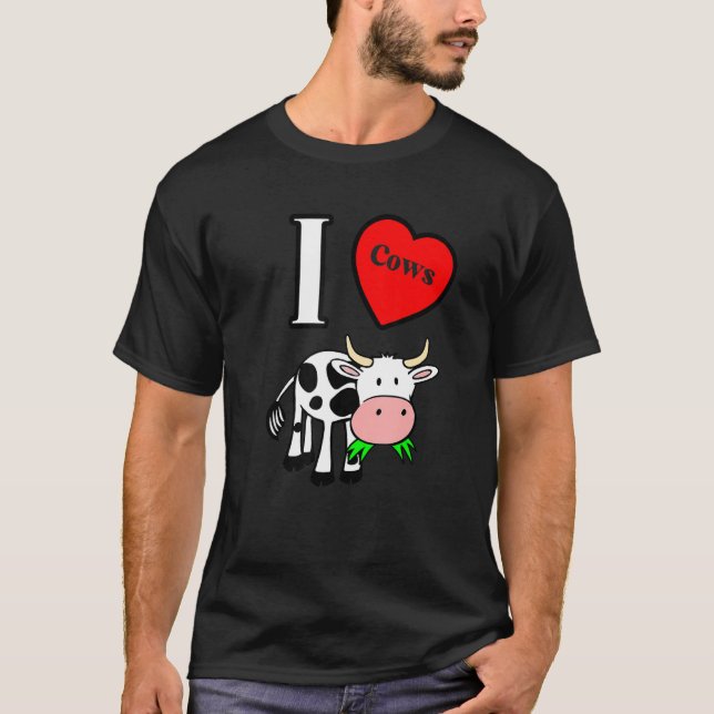Camiseta Eu coração vacas que amo vacas (Frente)
