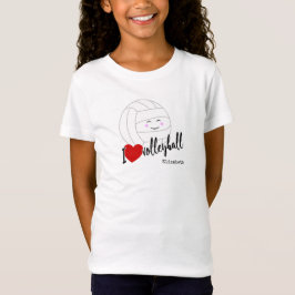 Camiseta Eu coração vôlei feliz vôlei kawaii