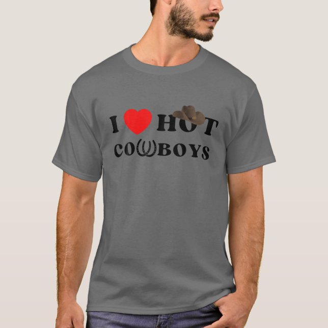 Camiseta Eu Coro Cowboys Quentes Eu Adoro Cowboys Quentes (Frente)