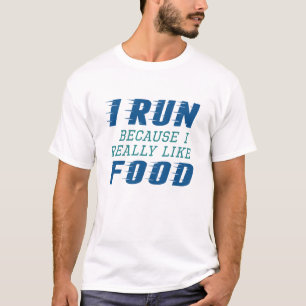 Camiseta Eu corro Comida