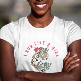 Camiseta Eu Corro Como Uma Rapariga Motivacional Vermelha L