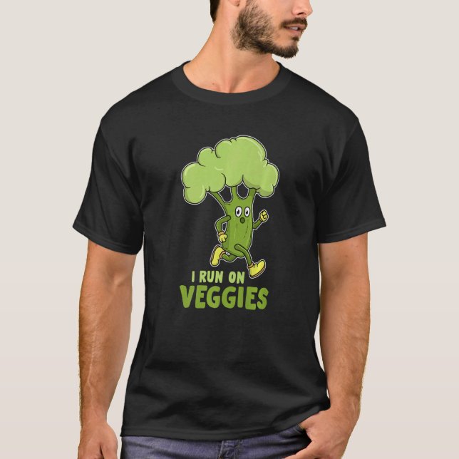 Camiseta Eu corro em Veggies, o brócolis desportivo (Frente)