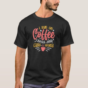 Camiseta Eu Corro No Café E Cusco Palavras Sarcástico Co