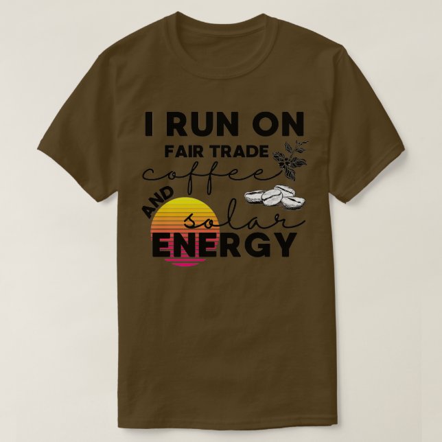 Camiseta Eu corro no café e energia solar (Frente do Design)