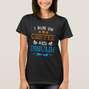Camiseta Eu Corro No Café E Insulina Para Awarenes Da Diabe