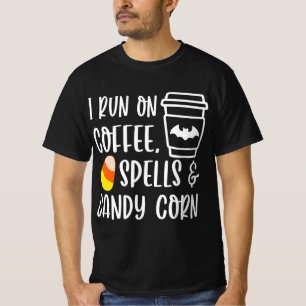 Camiseta Eu corro no café e no outono de milho doce