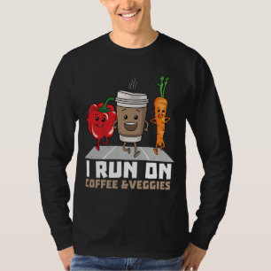 Camiseta Eu corro no café e veggies Vegan Runner Vegetaria