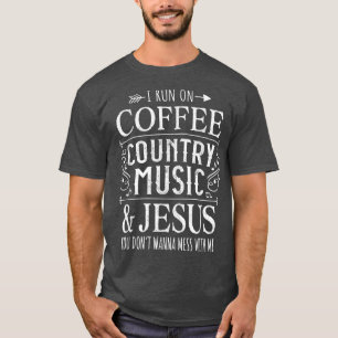 Camiseta Eu corro no café, música country e Jesus café Dri
