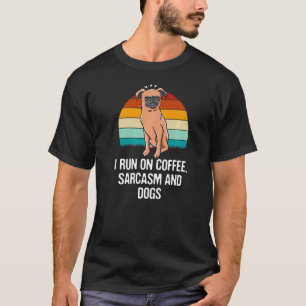 Camiseta Eu corro no café Sarcasmo e Cães Engraçado Introdu