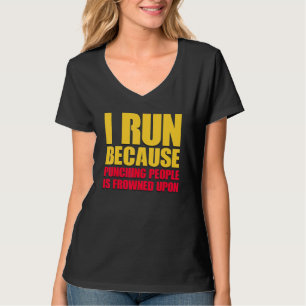 Camiseta Eu corro porque bater Pessoas é enrolado