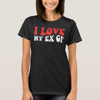 Camiseta Eu Corto Meu Ex GF Eu Amo Meu Ex Namorada vermelho