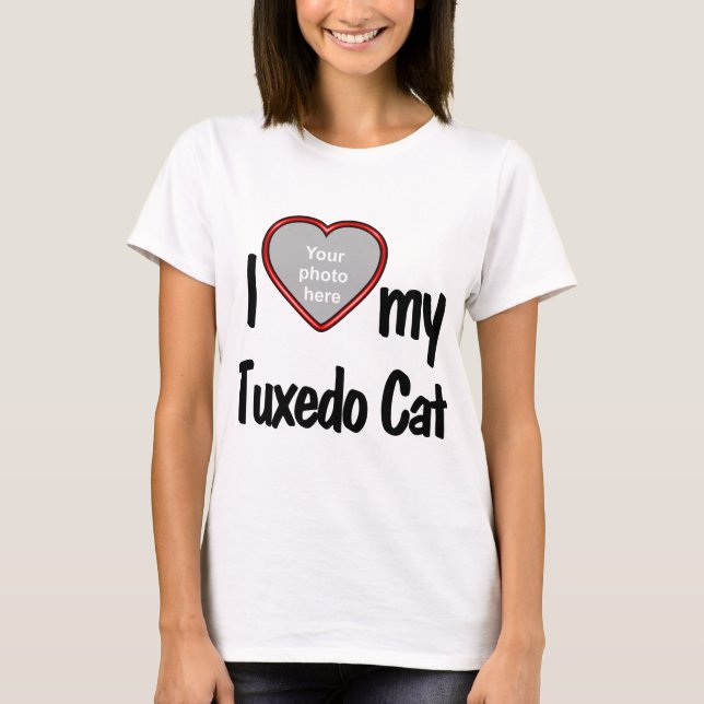 Camiseta Eu Corto Meu Gato Tuxedo - Foto Caindo Em T-Shirt (Frente)