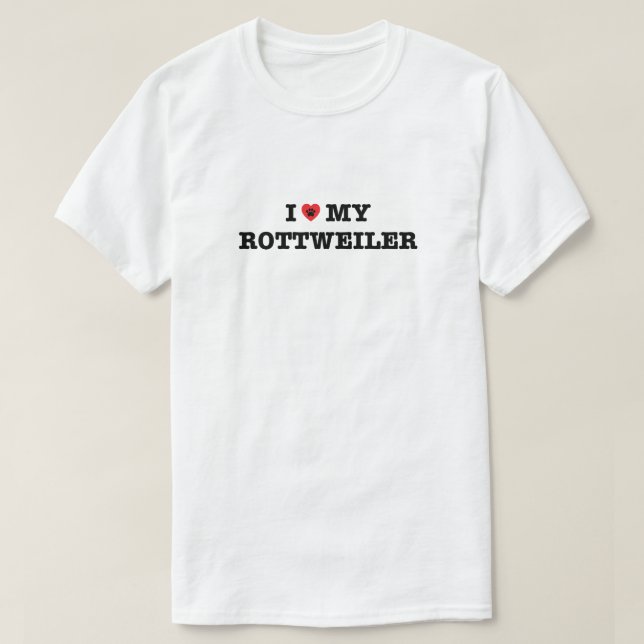Camiseta Eu Corto Minha Camisa-T De Rottweiler (Frente do Design)