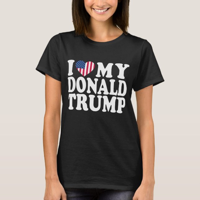Camiseta Eu Corto O Meu Donald Trump Para O Presidente 2024 (Frente)