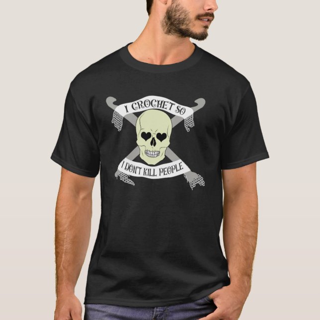 Camiseta Eu corto para não Matar o crânio das Pessoas (Frente)